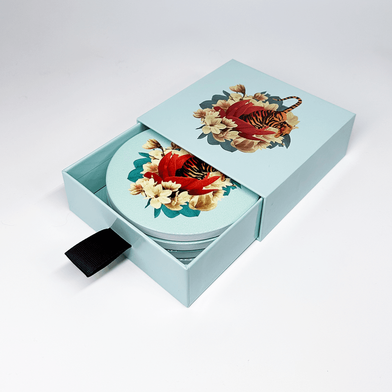 Flower Tiger Glassunderlag (4 stk)
