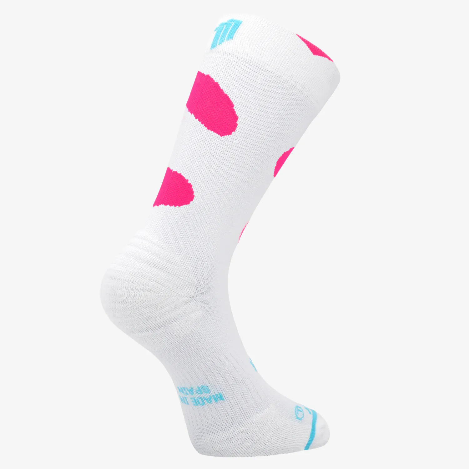 Hvite og rosa Sporcks-løpesokker med teknisk demping og kompresjon. Ytelse og design du legger merke til.